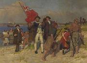 E.Phillips Fox Landing of Captain Cook at Botany Bay oil on canvas